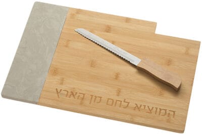 מגש חלה עץ בשילוב בטון מיוחד